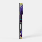 Exciting blue, purple, and gold abstract art iPhone 16 hoesje (Rechterkant)