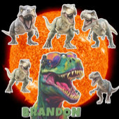 Exciting Dinosaur Personalized Name Sticker