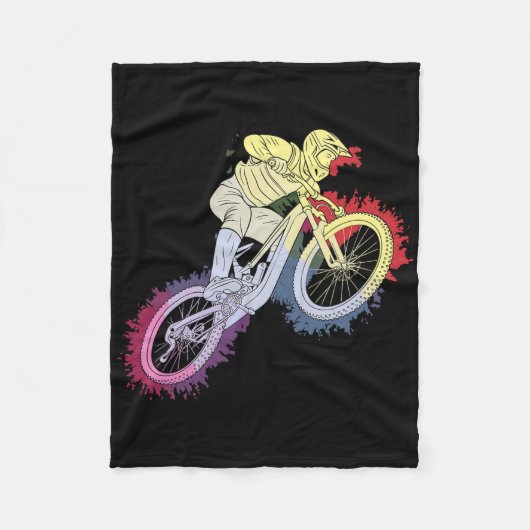 Exciting Mountain Biking  Fleece Deken (Voorkant)