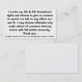 Exclamation des cartes de Droits constitutionnels (Devant / Derrière)