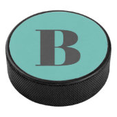 Exclusief lichte Blauwgroen grijze monogram Initia Hockey Puck (3/4)