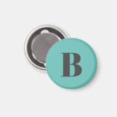 Exclusief lichte Blauwgroen grijze monogram Initia Magneet (Voorkant / Achterkant)