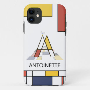 Exclusief neoplasticisme Art Monogram. Brief A iPhone 11 Hoesje
