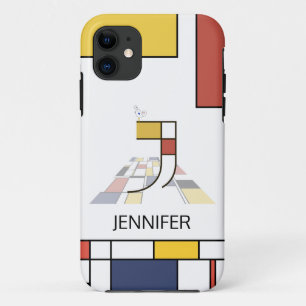 Exclusief neoplasticisme Art Monogram. Brief J iPhone 11 Hoesje
