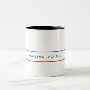 Exclusief Persoonlijk Modern Blauw Rood Wit Tweekleurige Koffiemok