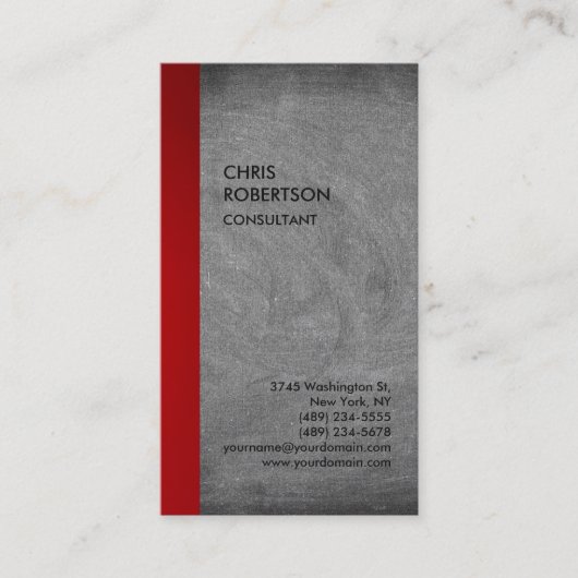Exclusief speciaal rood grijs krijt modern visitekaartje (Voorkant)