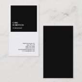 Exclusief speciaal zwart-wit, modern minimalistisc visitekaartje (Voorkant / Achterkant)