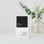 Exclusief speciaal zwart-wit, modern minimalistisc visitekaartje (Staand voorkant)