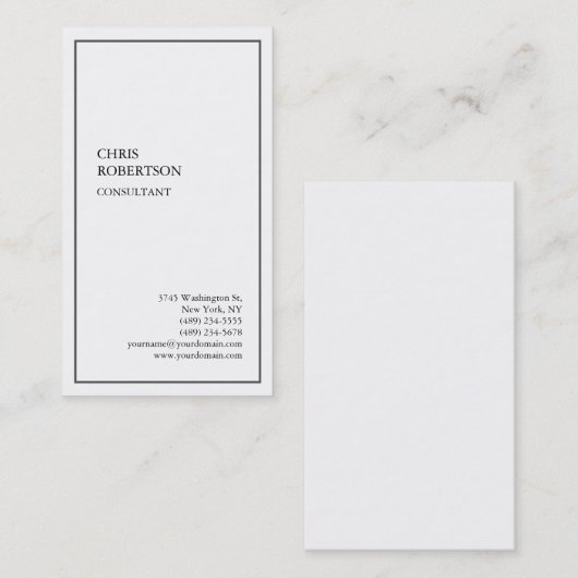 Exclusief speciale grijze rand Witte Moderne Uniek Visitekaartje (Voorkant / Achterkant)