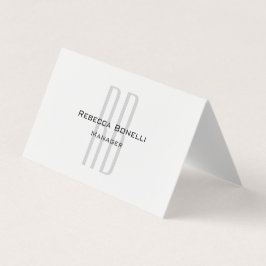 Exclusief unieke witte grijze monogram modern visitekaartjes