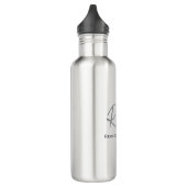 Exclusief unieke witte grijze monogram modern waterfles  (Links)