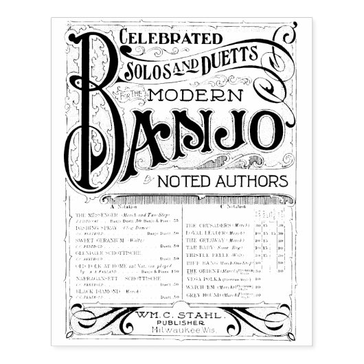 Exclusieve banjo — Kunststempel Rubberstempel (Afrduk)