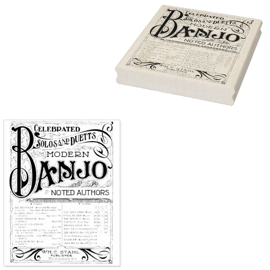 Exclusieve banjo — Kunststempel Rubberstempel (Gestempeld)