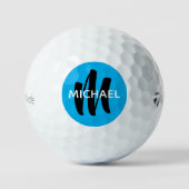 Exclusieve Monogram Blue Golfer's Golfballen (Voorkant)