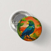 Exclusieve Parrot Design ronde Button – Vibrant Tr (Voorkant /achterkant)