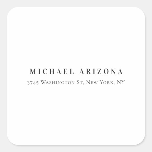 Exclusieve persoonlijke moderne add-naam vierkante sticker (Voorkant)