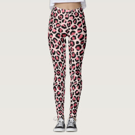 Exclusieve roze luipaard abstracte leggings