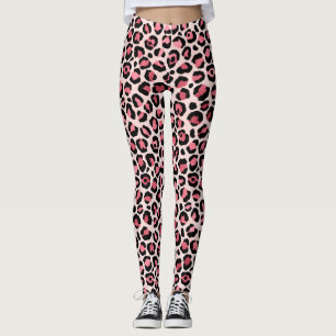 Exclusieve roze luipaard abstracte leggings