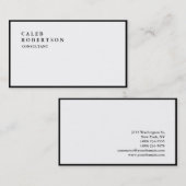 Exclusieve speciale Plain Black Border White Trend Visitekaartje (Voorkant / Achterkant)