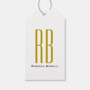 Exclusieve unieke gouden kleur monogram moderne na cadeaulabel