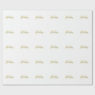 Exclusieve unieke gouden kleur monogram moderne na cadeaupapier