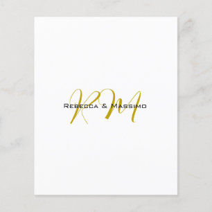 Exclusieve unieke gouden kleur monogram moderne na flyer