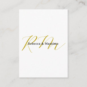 Exclusieve unieke gouden kleur monogram moderne na informatiekaartje