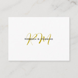 Exclusieve unieke gouden kleur monogram moderne na informatiekaartje