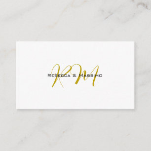 Exclusieve unieke gouden kleur monogram moderne na informatiekaartje