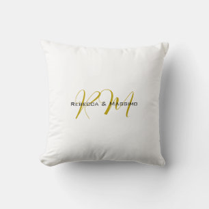 Exclusieve unieke gouden kleur monogram moderne na kussen