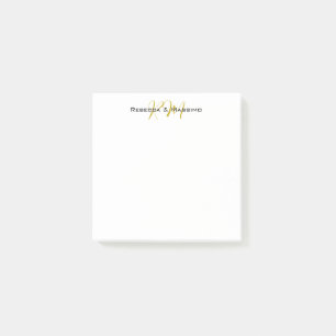 Exclusieve unieke gouden kleur monogram moderne na post-it® notes