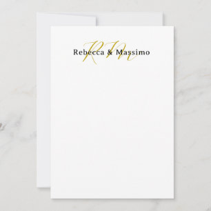 Exclusieve unieke gouden kleur monogram moderne na save the date