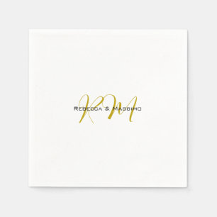 Exclusieve unieke gouden kleur monogram moderne na servet