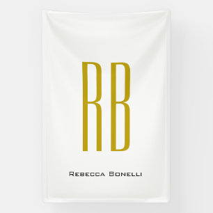 Exclusieve unieke gouden kleur monogram moderne na spandoek