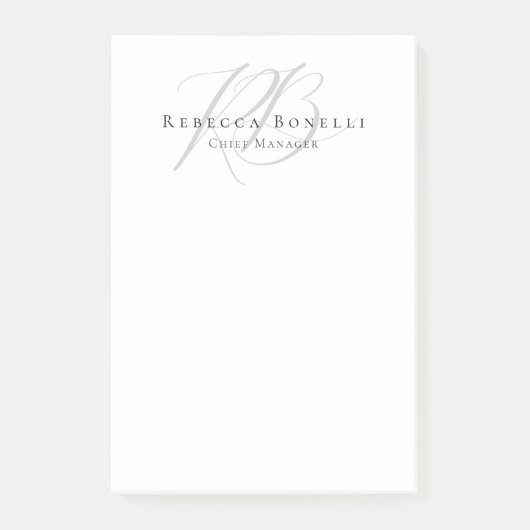 Exclusieve unieke monogram profielnaam post-it® notes (Voorkant)