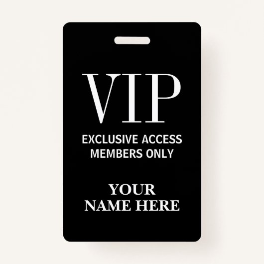 Exclusieve VIP pass leden alleen aangepaste naam Badge (Voorkant)