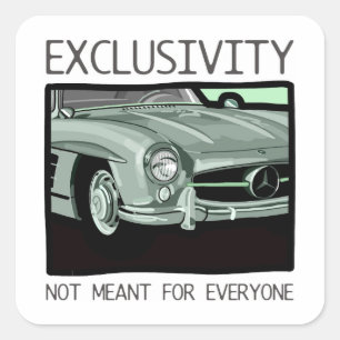 Exclusiviteit en rijkdom - oude klassieke Gullwing Vierkante Sticker
