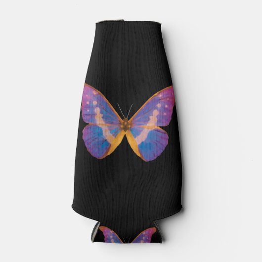 Excotische vlinder Waterverf Flesjeskoeler (Voorkant)