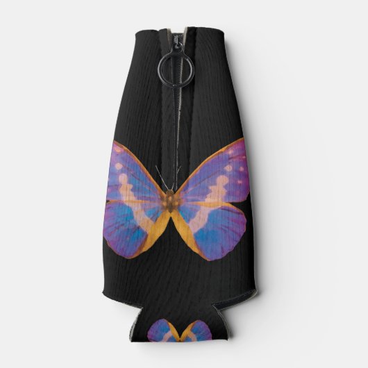 Excotische vlinder Waterverf Flesjeskoeler (Achterkant)