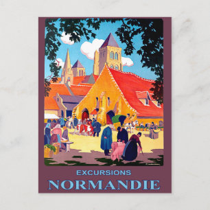 Excursies in Normandië, Frankrijk, vintage-reizen Briefkaart