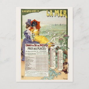 Excursions à la mer France Vintage Poster 1895 Briefkaart