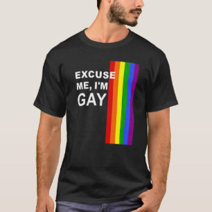 Excuseer me, ik ben een homo met regenboogvlag Lgb T-shirt