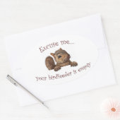 Excuseer me...je geboorte is leeg ovale sticker (Envelop)