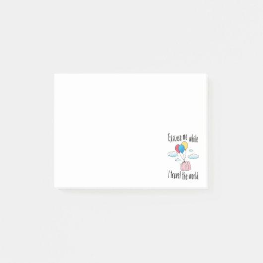 Excuseer me terwijl ik de wereld rond reis post-it® notes (Voorkant)