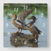 Excuseer me wandklok vierkante klok (Voorkant)