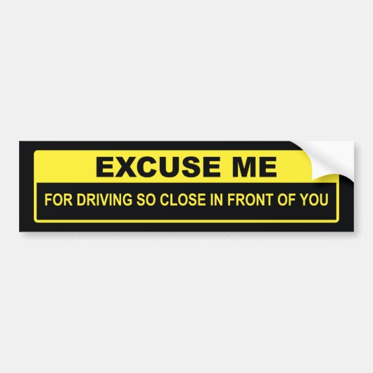 Excuseer mij bumpersticker (Voorkant)