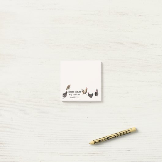 Excuseer mijn Chicken Scratch Post-it Notes (Op bureau)