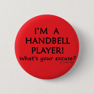 Excuseer voor de speler Handbell Ronde Button 5,7 Cm