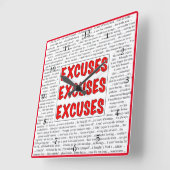 Excuses Excuses Excuses Horloge Mur (Angle)