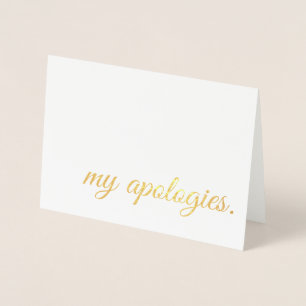 Excuses gouden folie kaarten